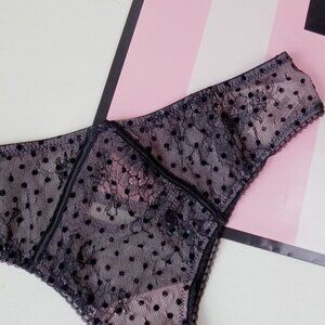 nwt victorias secret dream angels tanga sexy mesh lace luxe embroidered